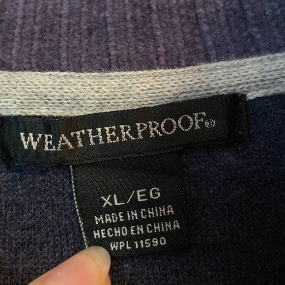 Weatherproof dark purple quarter zip sweater - Picture 2 of 6